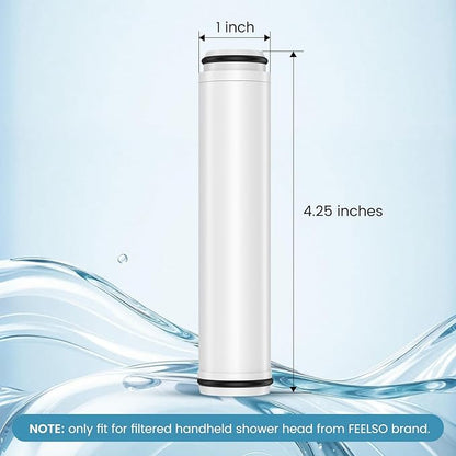 FEELSO Shower Filter for Handheld Shower Head, 2 Pack 15 Stage Replacement Filters for Hard Water Remove Chlorine and Harmful Substances