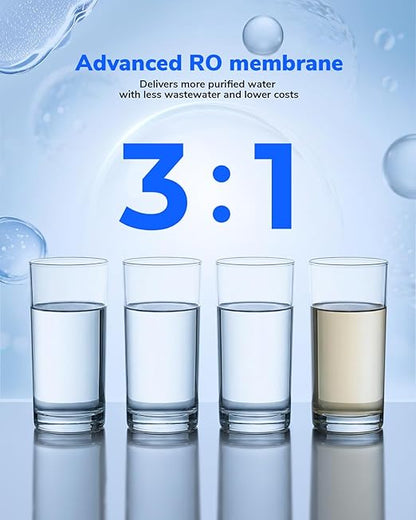 Ecoviva RO1000G Tankless 9-Stage Commercial Reverse Osmosis Water Filtration System, NSF/ANSI 58, 1000GPD German Design 3:1 Pure to Drain,10 Years Fully Sealed Solid & Reliable, Alkaline PH+