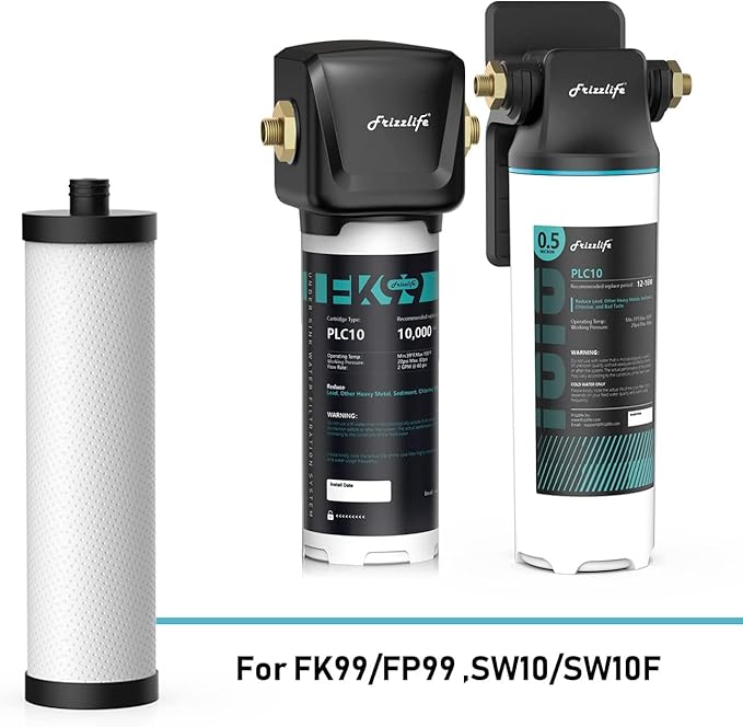 Frizzlife PLC10 Replacement Filter For FK99/FP99/SW10/SW10F Under Sink Water Filter