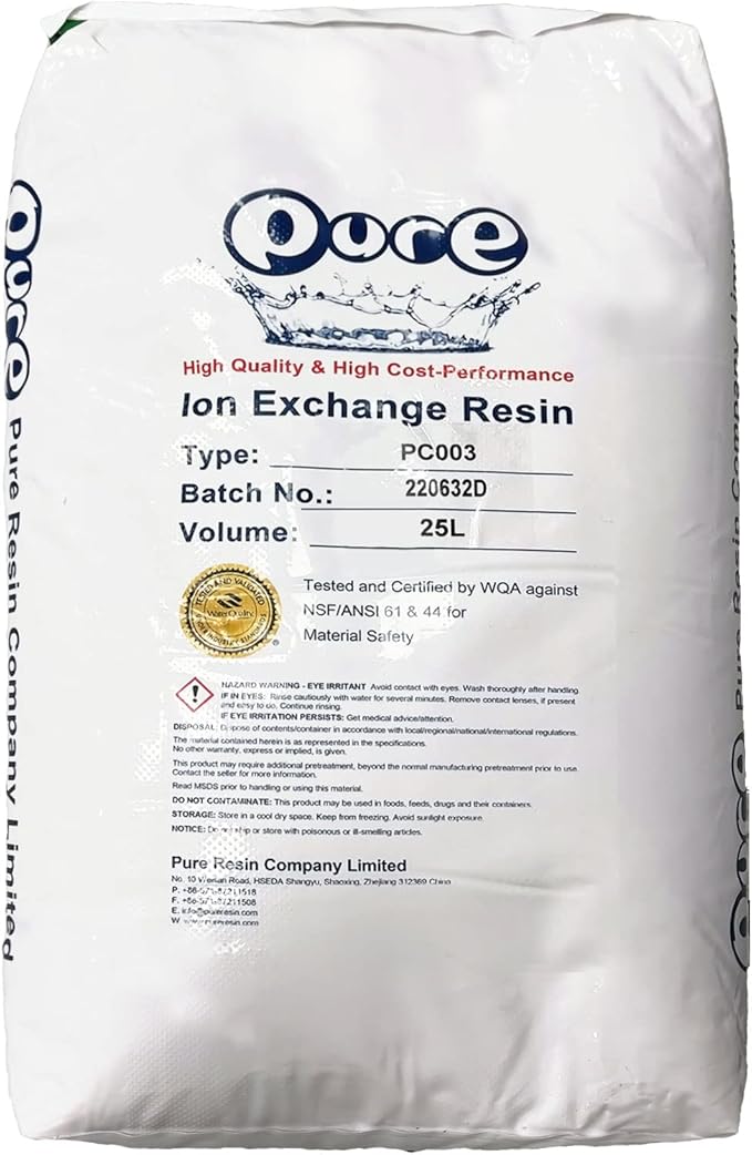 One Cubic Foot, single bag Replacement for Water Softener Ion-exchange, cation Resin 8% Crosslinked 1 Cu Ft