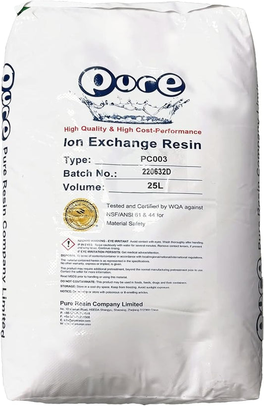One Cubic Foot, single bag Replacement for Water Softener Ion-exchange, cation Resin 8% Crosslinked 1 Cu Ft