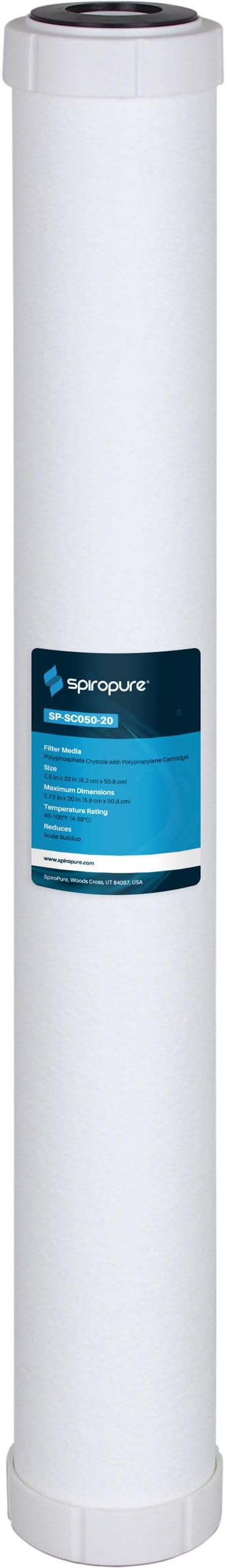 SpiroPure 20x2.5 Hard Water Filter Salt Free Softener Descale Polyphosphate