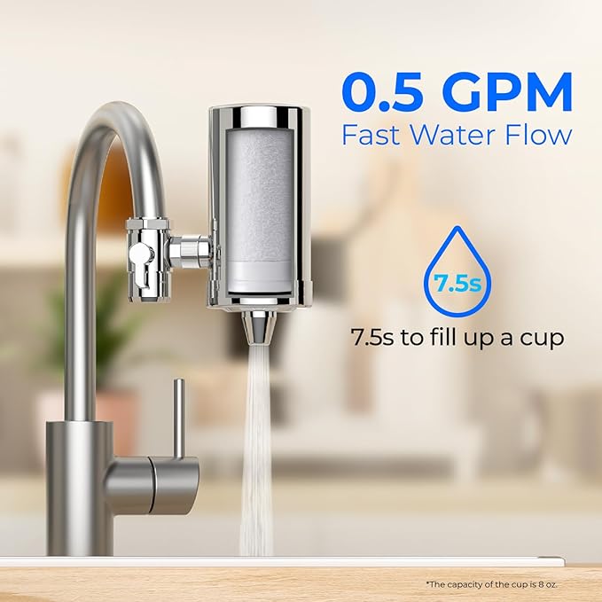 Waterdrop FF-03A Water Filter Replacement for Waterdrop WD-FC-06/FC-01/FC-02, Water Filter for Sink Faucet, Faucet Water Filter, Reduces Chlorine, Heavy Metals and Bad Taste