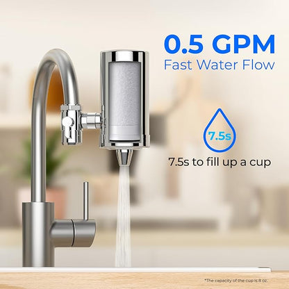 Waterdrop FF-03A Water Filter Replacement for Waterdrop WD-FC-06/FC-01/FC-02, Water Filter for Sink Faucet, Faucet Water Filter, Reduces Chlorine, Heavy Metals and Bad Taste