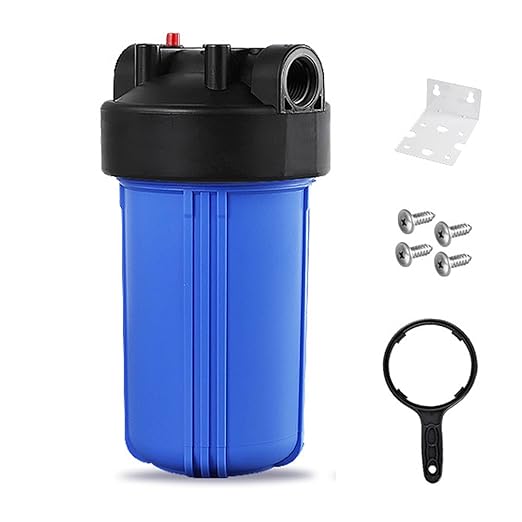 Whole House Water Filter Housing, 10"x4.5" Water Filtration Housing, Sediment Filter System for Well Water with 1" NPT Port, Pressure Release Button
