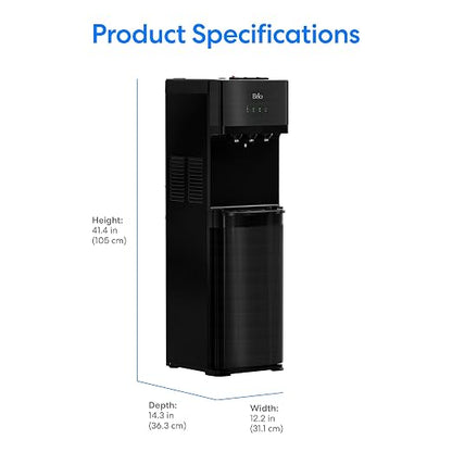 Brio Bottleless Water Cooler Dispenser w/ 4-Stage Filters (Included) removes PFAS & Microplastics for Clean Drinking Water, NSF Certified | 3 Temp (Hot, Room, Cold) w/Child Safety Lock & LED Display