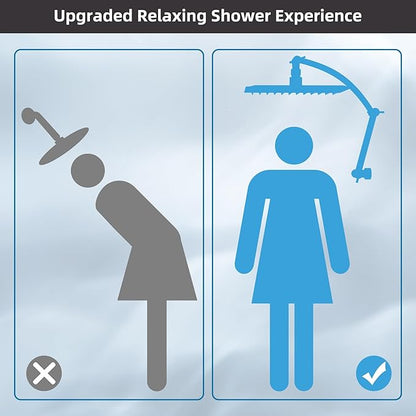Hibbent All Metal cUPC Certified Rain Shower Head, 12'' High Pressure Rainfall Showerhead with 16" Shower Head Extension Arm, Brass Adjustable Shower Arm Extender, fixed Showerheads, Oil Rubbed Bronze