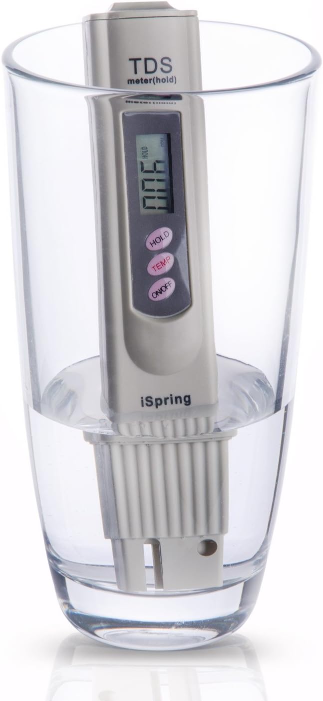 iSpring TDS 3-Button Digital Water Quality Test Meter with Temperature Test Function