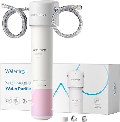Waterdrop BFU1 Bathroom Sink Filter for Skincare, Strontium-enriched, Water Softner, Reduce 99.9% of Harmful Substance in Bathroom Sink Faucet, Reduces Skin Redness and Irritation