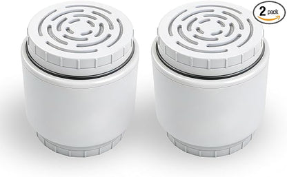 2-Pack White Filter Cartridge Compatible with AquaBliss SF400 | White Cartridge Set Compatible with AquaBliss SF400 and SF500 Shower Filter Systems, 3-Pack Refills for Routine Changes.