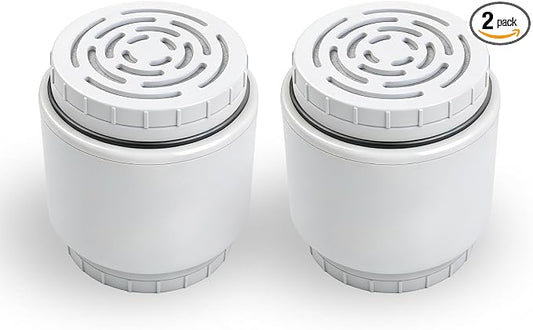 2-Pack White Filter Cartridge Compatible with AquaBliss SF400 | White Cartridge Set Compatible with AquaBliss SF400 and SF500 Shower Filter Systems, 3-Pack Refills for Routine Changes.