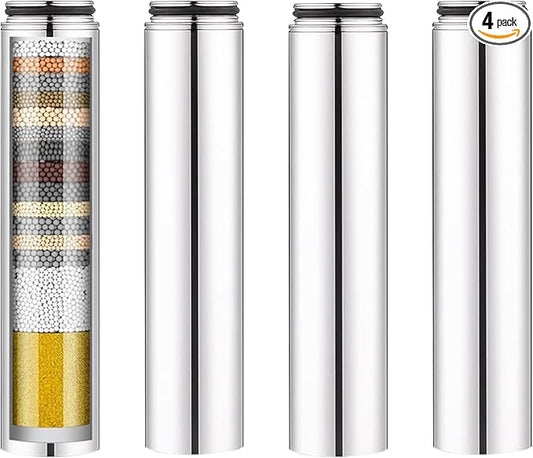 4 Pack Upgrade Replacement Filters Compatible with Cobbe Handheld Shower Head, Water Filter For Water Softening, Removes Chlorine, 304 Stainless Steel