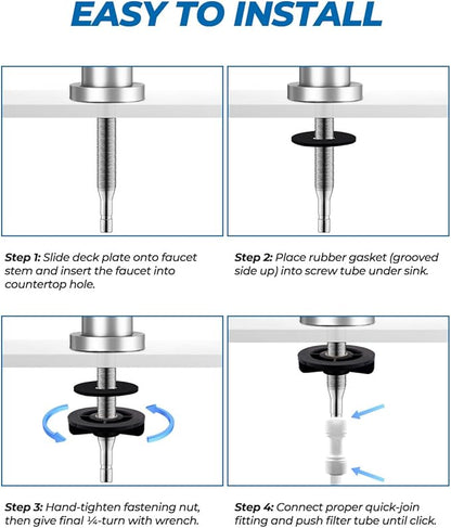 WEWE Drinking Water Faucet, Lead-Free Kitchen Water Filter Faucet for Reverse Osmosis or Water Filtration System, RO Faucet, Brushed Nickel