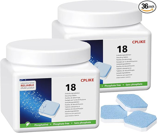 CPLIKE Descaling Tablets for Jura Automatic Coffee Machines | 2-Phase Coffee Machine Cleaner & Decalcifying Tablets for Jura, Extends Machine Life, Preserves Coffee Flavor, 36 Tablets