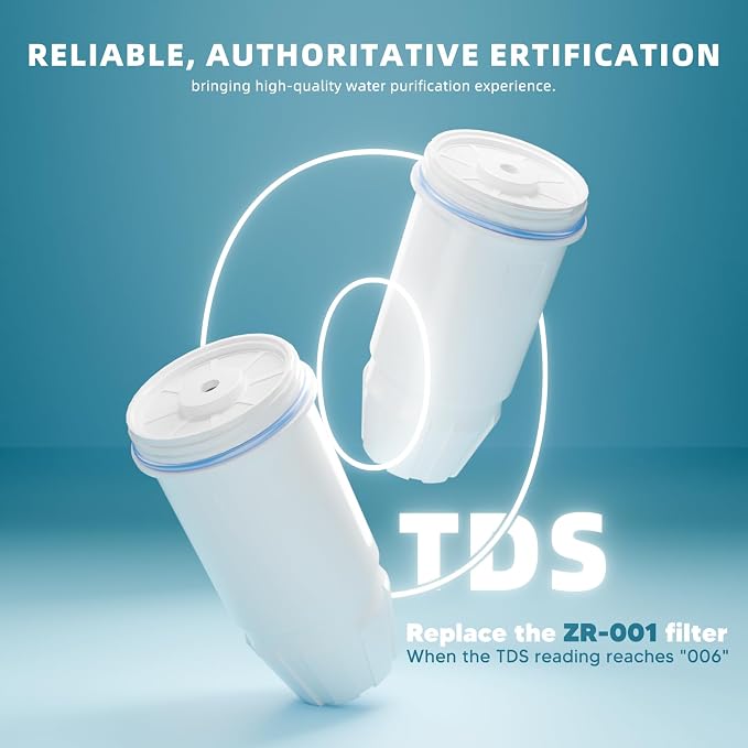 Water Filter Replacement 5-Stage Fit for Zero 32 Cup Dispenser and Pitcher Filter, Compatible with Zero Filter 2 Pack, ZR-001 ZR-017 ZR-004 ZP-006 ZD-013 ZS-008, Reduce Lead, By BOGDA