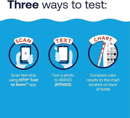 HTH 1276 Swimming Pool Care 6 Way Test Strips, Swimming Pool Water Chemical Tester, 30 Strips