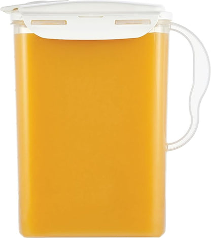 LocknLock Aqua Fridge Door Water Jug | Clear Pitcher | BPA Free Plastic Pitcher with Lid | 3 Quart Pitcher with Lid for Water, Juice, Tea & More Beverages, Ivory