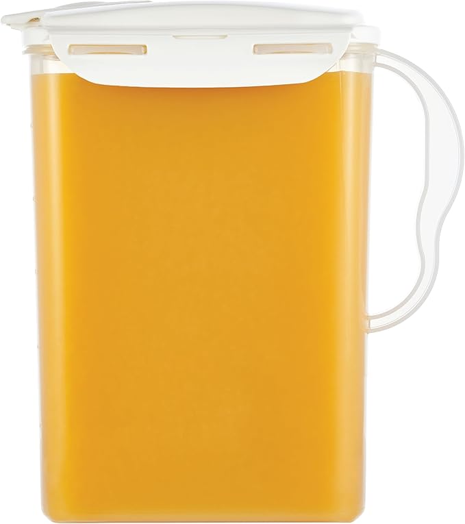 LocknLock Aqua Fridge Door Water Jug | Clear Pitcher | BPA Free Plastic Pitcher with Lid | 3 Quart Pitcher with Lid for Water, Juice, Tea & More Beverages, Ivory