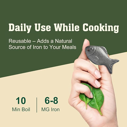2 Pack Iron Fish for Cooking - Natural Iron Source for Iron Deficiency Support - Reusable Supplement Alternative for Vegans, Pregnancy & Women