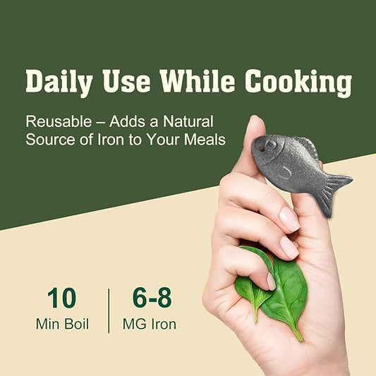 2 Pack Iron Fish for Cooking - Natural Iron Source for Iron Deficiency Support - Reusable Supplement Alternative for Vegans, Pregnancy & Women