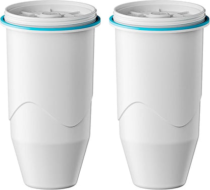 Compatible with Zero Pitchers and Dispenser, 2 Pack | 0 TDS Premium Filtration, Fit for ZR-001 ZR-004 ZP-006 ZR-017 ZS-008 Filters, reducing Lead, Chromium, and Contaminants