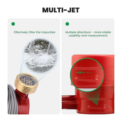 Watflow DN15 Water Meter 1/2" NPT, AWWA C712 Certification Gallon Water Flow Meter, Cold and Hot Water Meter for Garden/Home/Apartment, Horizontal Install.