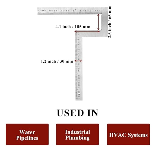 Stainless Steel Flange Square Pipefitter Tools (11.8 x 11.8 Inches) | Angle Flange to Measure Squareness Water Pipelines Distribution System Measuring Tool (300 x 300 mm)