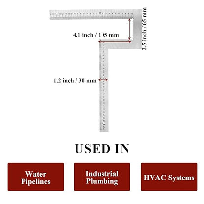 Stainless Steel Flange Square Pipefitter Tools (11.8 x 11.8 Inches) | Angle Flange to Measure Squareness Water Pipelines Distribution System Measuring Tool (300 x 300 mm)