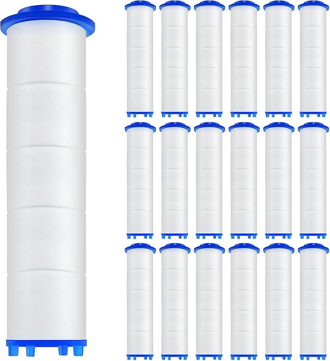 18 Pack Shower Filter Shower Head Filter PP Cotton Filter Handheld, Filter Replacement Filter Tool Suitable for Various Specifications of Shower Heads (3.74 inches)