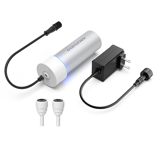 MIZUDO LED UV Water Filter for Under Sink Water Filter System and RO System, Reduce up to 99.9% of Harmful Substances, FCC Certified, Stainless Steel, Mercury-Free for 800GPD RO Max
