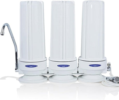 Crystal Quest Countertop Water Filter System – 8-Stage Triple Fluoride Plus Filtration for Kitchen Faucets, Removes Chlorine, Heavy Metals & VOCs, Long-Lasting 10,000-Gallon Faucet Filter