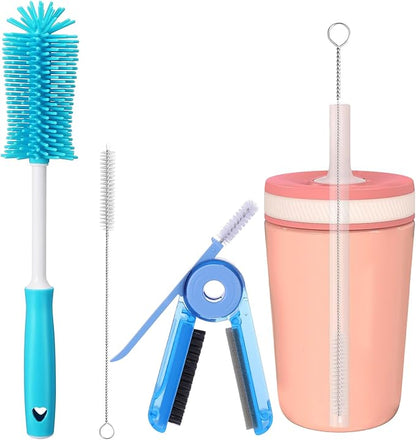XANGNIER 3 PCS Water Bottle Cleaner Brush Set for Zak 12 oz/15 oz,Multifunctional Bottle Brush and Long Straw Cleaner Brush,Cleaning Kit for Zak Tumbler Cup Accessories