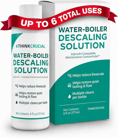 Think Crucial Up to 6 cleans SUPER Concentrate Zojirushi Descaler 6oz - Compatible with all Zojirushi Electric Water Boiler & Warmer Models – Descaling Mode/REBOIL Ready – Unscented