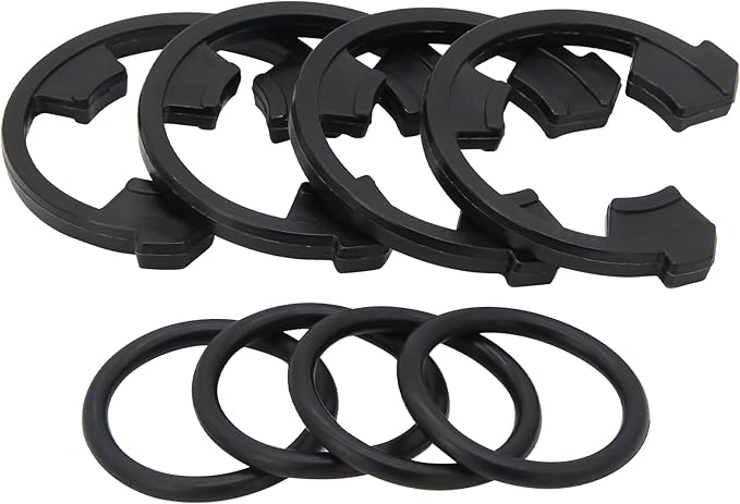 (4+4PCS) 3/4" Water Softener Clip and O-Ring Kit Compatible with GE Kenmore Eco Pure Eco Water Softener, Replace Parts for 7116713 and 7170288