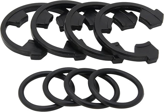(4+4PCS) 3/4" Water Softener Clip and O-Ring Kit Compatible with GE Kenmore Eco Pure Eco Water Softener, Replace Parts for 7116713 and 7170288