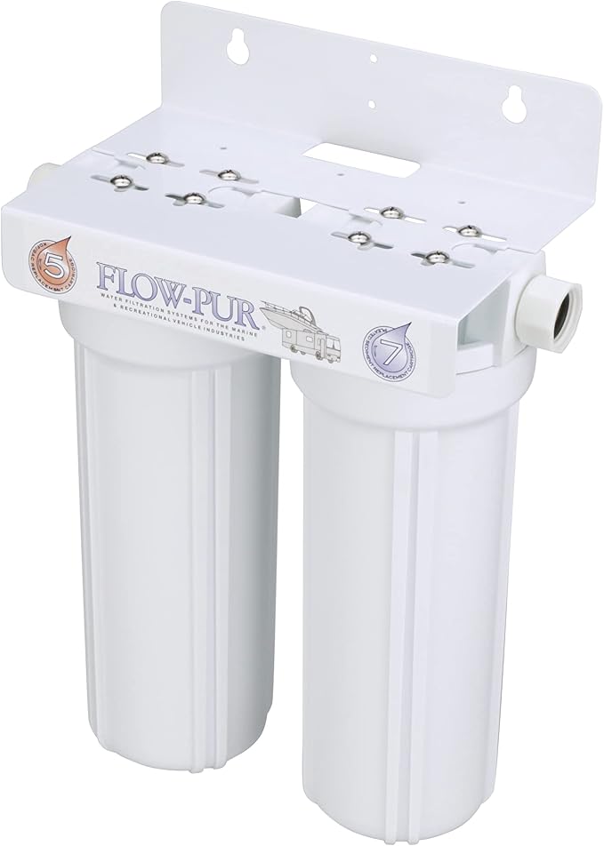 FLOW/PURWATT Watts 520022 RV/Boat Duo Exterior Water Filter with Garden Hose Fittings