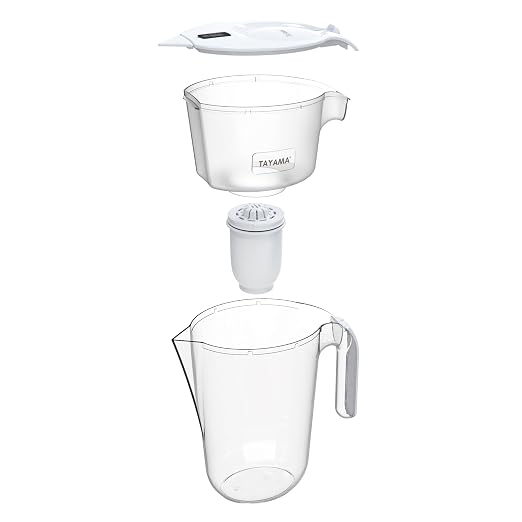 Tayama Alkaline Water Filter Pitcher, 10-Cup Capacity, 3.2L, pH Up to 9, Removes Chlorine and Heavy Metals