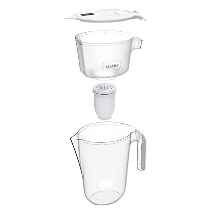Tayama Alkaline Water Filter Pitcher, 10-Cup Capacity, 3.2L, pH Up to 9, Removes Chlorine and Heavy Metals