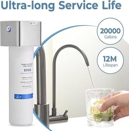 GIMILI Black Stainless 3 in 1 Kitchen Faucet with Under Sink Water Filter System, Reduces Lead, Chlorine, Bad Taste & Odor, Kitchen Sink Faucet with Drinking Water Faucet