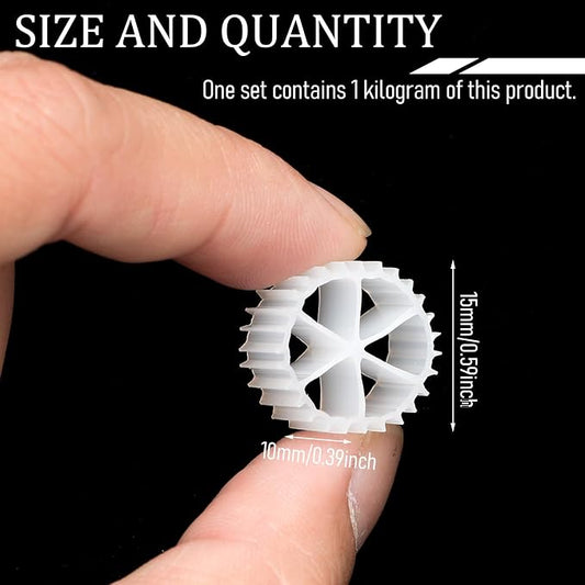 K2, Aquarium Filter Media 1 KG Moving Bed Biofilm Reactor Plastic Replacement Biological Material Remover for Aquaponics Aquaculture Hydroponics Ponds Aquariums,1 kg