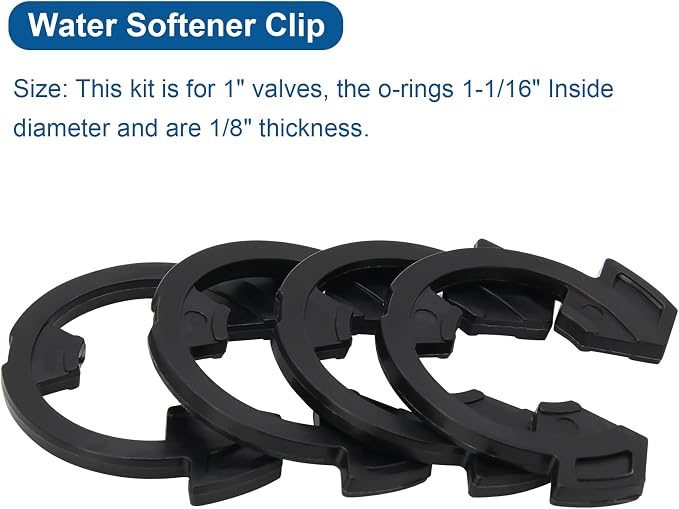 1" Water Softener Clips 7337589 Fit for GE/Kenmore Eco-Pure Eco-Water Sears North Star Water Softener, Replacement Kit 7089306 (4/pack)