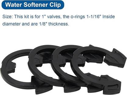 1" Water Softener Clips 7337589 Fit for GE/Kenmore Eco-Pure Eco-Water Sears North Star Water Softener, Replacement Kit 7089306 (4/pack)