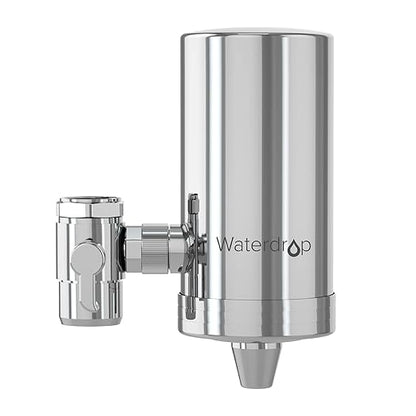 Waterdrop Water Filter for Sink Faucet, 360° Rotating Stainless Steel, NSF Certified Water Purifier for Kitchen Sink, 3 Months Long Lasting Tap Water Filter, Reduce Chlorine, 1 Filter