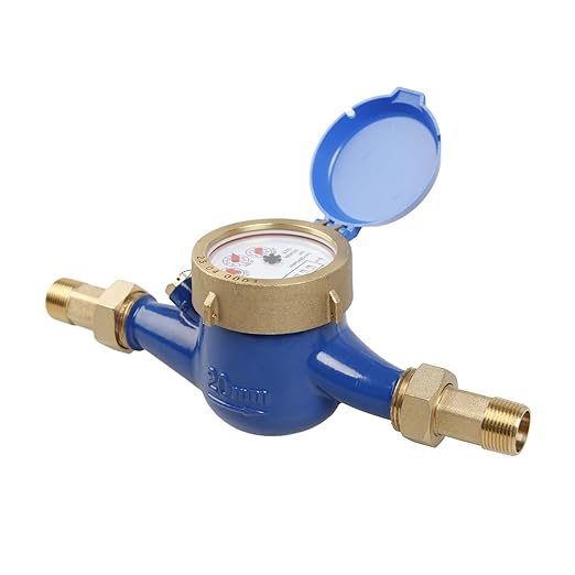 Watflow DN20 Water Meter 3/4" NPT, ISO4064 Certification Cubic Water Flow Meter, Cold Water Meter, for Garden or Home, Horizontal Install.