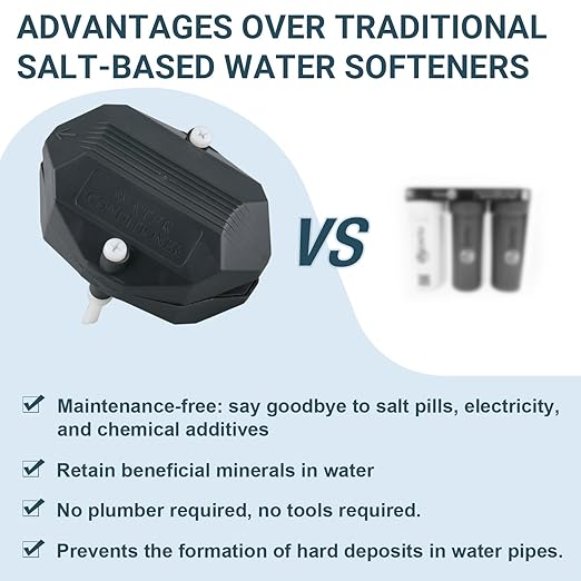 Magnetic Water Softener & Conditioner – Salt-Free Water Descaler for Hard Water Treatment | Easy Install, Eco-Friendly Water Softener System for Home & Apartment Plumbing