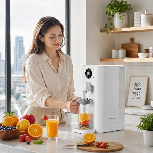 Countertop Reverse Osmosis Water Filter System with UV, 6-Stage RO Filtration, No Installation, Real-Time TDS Display, BPA-Free, Dual Glass Pitchers for Baby Food Preparation & Family Cooking