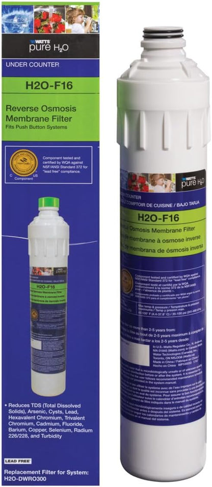 Watts Pure H2O Replacement Membrane Filter For Under Sink