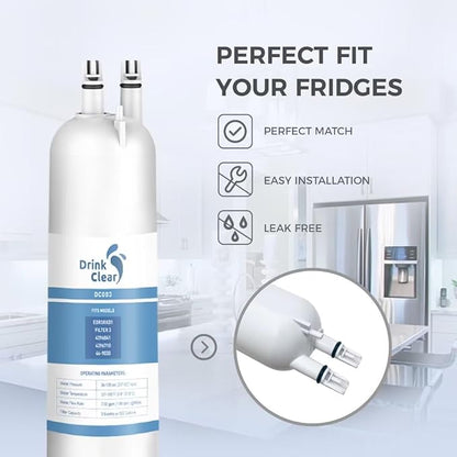 EDR3RXD1 Water Filter Replacement, 2 Pack | Compatible with 4396841, Filter 3, 4396710, Kenmore 46-9083, 46-9030 Refrigerator Water Filter