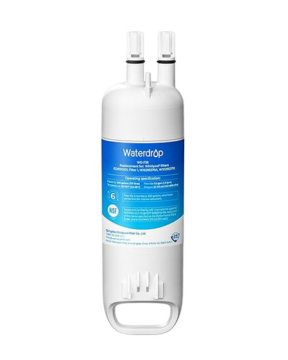 Waterdrop EDR1RXD1 Replacement for W10295370A, Everydrop® Filter 1, EDR1RXD1B, P8RFWB2L, P4RFWB, Kenmore® 46-9081, 46-9930, WD-F38 Refrigerator Water Filter, 1 Filter