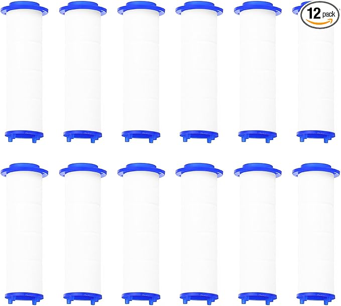 uxcell 12 Pcs Shower Head Filter 2.8 Inch PP Cotton Filter Cartridge Replacement High-Pressure Handheld Fan Shower Jet Sets